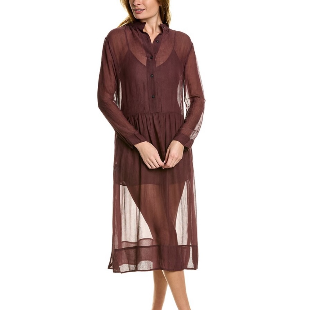 NWT Rag & Bone Gia Silk Blend Dress in Burgundy